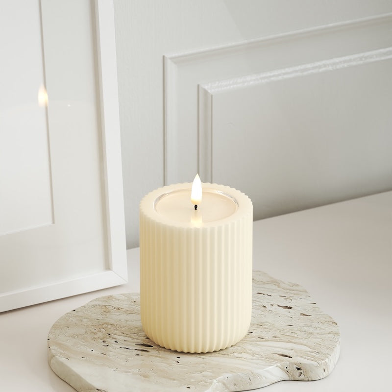 Unique Candles Unique Φωτιστικό αυλάκωσης LED D 8 x 10 cm Κρεμ