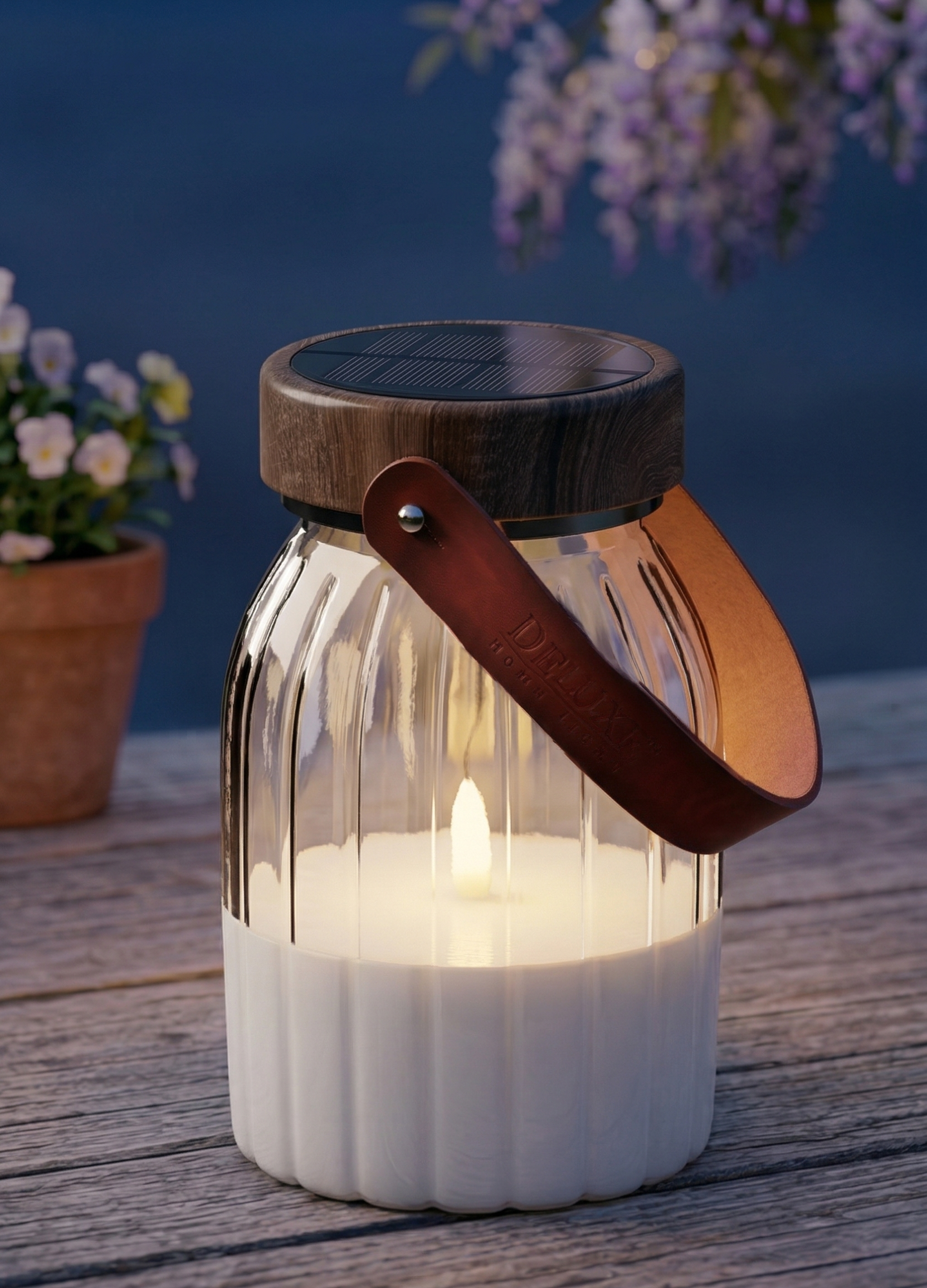 LED Glass Lanterns 17cm